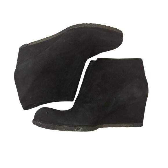 Stuart Weitzman Black Suede Wedge Booties Women’s 6.5 M - Picture 6 of 10